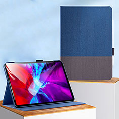 Handytasche Stand Schutzhülle Leder L01 für Apple iPad Pro 12.9 (2021) Blau