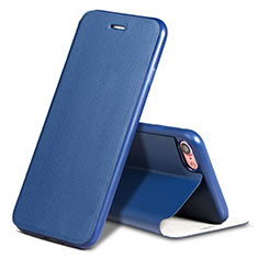 Handytasche Stand Schutzhülle Leder L01 für Apple iPhone 8 Blau