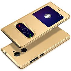 Handytasche Stand Schutzhülle Leder L01 für Huawei Y7 Prime Gold