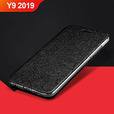 Handytasche Stand Schutzhülle Leder L01 für Huawei Y9 (2019) Schwarz