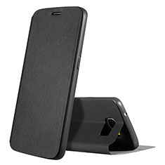 Handytasche Stand Schutzhülle Leder L01 für Samsung Galaxy S7 Edge G935F Schwarz