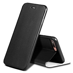 Handytasche Stand Schutzhülle Leder L02 für Apple iPhone 7 Plus Schwarz