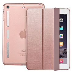 Handytasche Stand Schutzhülle Leder L05 für Apple iPad Mini 2 Rosegold