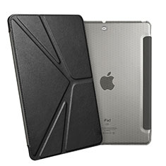 Handytasche Stand Schutzhülle Leder L08 für Apple New iPad 9.7 (2018) Schwarz