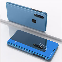 Handytasche Stand Schutzhülle Leder Rahmen Spiegel Tasche für Huawei Enjoy 9s Blau