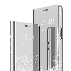 Handytasche Stand Schutzhülle Leder Rahmen Spiegel Tasche für Xiaomi Mi A2 Silber
