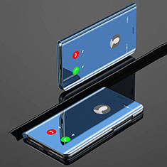 Handytasche Stand Schutzhülle Leder Rahmen Spiegel Tasche für Xiaomi Mi A3 Blau