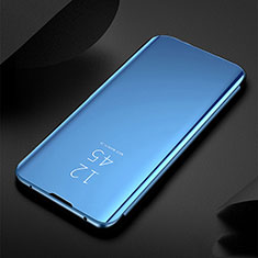 Handytasche Stand Schutzhülle Leder Rahmen Spiegel Tasche für Xiaomi Redmi Note 8 Blau