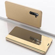 Handytasche Stand Schutzhülle Leder Rahmen Spiegel Tasche L02 für Samsung Galaxy Note 10 Gold