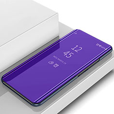 Handytasche Stand Schutzhülle Leder Rahmen Spiegel Tasche L02 für Samsung Galaxy S10 5G SM-G977B Violett