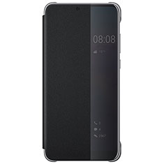 Handytasche Stand Schutzhülle Leder Rahmen Spiegel Tasche L05 für Huawei P20 Pro Schwarz