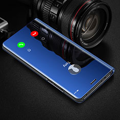 Handytasche Stand Schutzhülle Leder Rahmen Spiegel Tasche M01 für Huawei Honor 20 Pro Blau