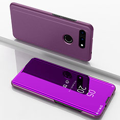 Handytasche Stand Schutzhülle Leder Rahmen Spiegel Tasche M03 für Huawei Honor V20 Violett