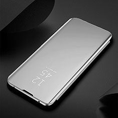 Handytasche Stand Schutzhülle Leder Rahmen Spiegel Tasche M03 für Samsung Galaxy S20 Plus Silber