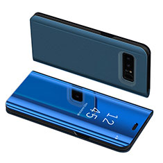 Handytasche Stand Schutzhülle Leder S01 für Samsung Galaxy Note 8 Blau