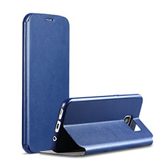 Handytasche Stand Schutzhülle Leder S01 für Samsung Galaxy S7 G930F G930FD Blau