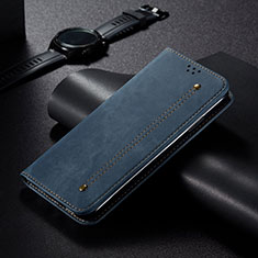 Handytasche Stand Schutzhülle Stoff B01S für Huawei Nova 8i Blau