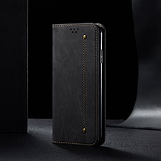 Handytasche Stand Schutzhülle Stoff B01S für Samsung Galaxy A10s Schwarz