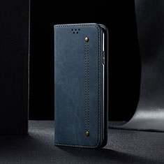 Handytasche Stand Schutzhülle Stoff B01S für Samsung Galaxy M30s Blau