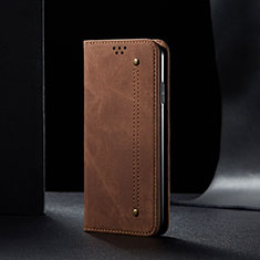 Handytasche Stand Schutzhülle Stoff B01S für Xiaomi Redmi 9 Power Braun