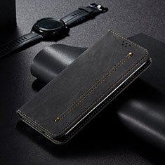 Handytasche Stand Schutzhülle Stoff B01S für Xiaomi Redmi Note 11 Pro 5G Schwarz