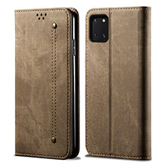 Handytasche Stand Schutzhülle Stoff B02S für Samsung Galaxy Note 10 Lite Kahki