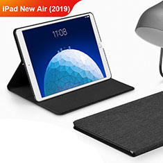 Handytasche Stand Schutzhülle Stoff für Apple iPad New Air (2019) 10.5 Schwarz