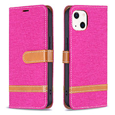 Handytasche Stand Schutzhülle Stoff für Apple iPhone 13 Pink