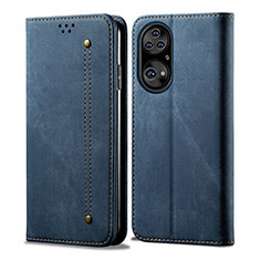 Handytasche Stand Schutzhülle Stoff für Huawei P50 Blau