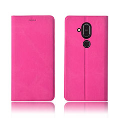 Handytasche Stand Schutzhülle Stoff für Nokia X7 Pink