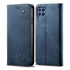 Handytasche Stand Schutzhülle Stoff für Samsung Galaxy M42 5G Blau