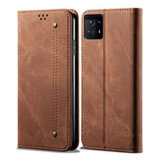 Handytasche Stand Schutzhülle Stoff für Xiaomi Mi Mix 4 5G Braun