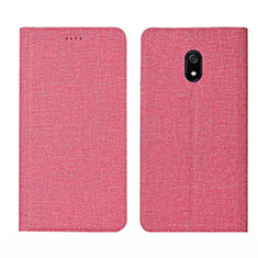Handytasche Stand Schutzhülle Stoff für Xiaomi Redmi 8A Rosa