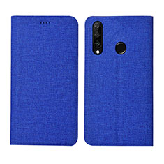 Handytasche Stand Schutzhülle Stoff H01 für Huawei Nova 4e Blau