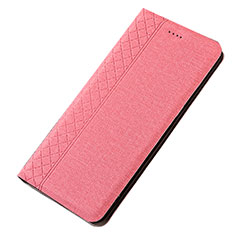 Handytasche Stand Schutzhülle Stoff H01 für Samsung Galaxy A90 5G Rosa