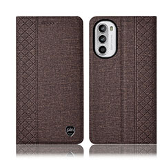 Handytasche Stand Schutzhülle Stoff H12P für Motorola Moto Edge (2022) 5G Braun