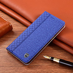 Handytasche Stand Schutzhülle Stoff H12P für Samsung Galaxy A01 Core Blau