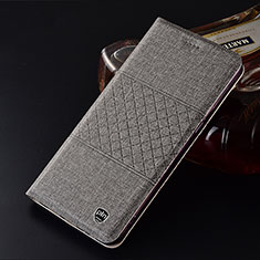 Handytasche Stand Schutzhülle Stoff H12P für Samsung Galaxy A80 Grau