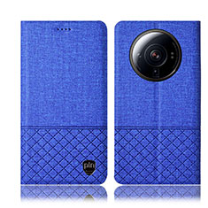 Handytasche Stand Schutzhülle Stoff H12P für Xiaomi Mi 12S Ultra 5G Blau
