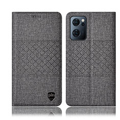 Handytasche Stand Schutzhülle Stoff H13P für OnePlus Nord CE 2 5G Grau