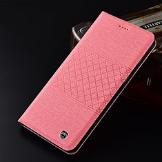 Handytasche Stand Schutzhülle Stoff H13P für Samsung Galaxy M31 Prime Edition Rosa