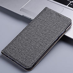 Handytasche Stand Schutzhülle Stoff H13P für Xiaomi Redmi 10 (2022) Grau