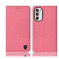 Handytasche Stand Schutzhülle Stoff H14P für Motorola Moto Edge (2022) 5G Rosa