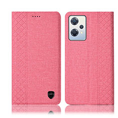 Handytasche Stand Schutzhülle Stoff H14P für OnePlus Nord CE 2 Lite 5G Rosa