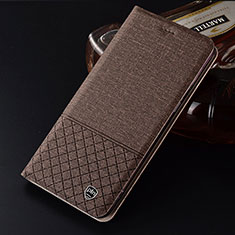 Handytasche Stand Schutzhülle Stoff H14P für Samsung Galaxy Note 10 5G Braun