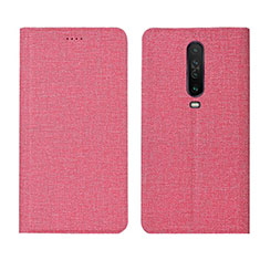 Handytasche Stand Schutzhülle Stoff L01 für Xiaomi Poco X2 Rosa