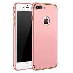 Hülle Luxus Metall Rahmen und Kunststoff F02 für Apple iPhone 7 Plus Rosegold