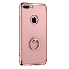 Hülle Luxus Metall Rahmen und Kunststoff mit Fingerring Ständer für Apple iPhone 7 Plus Rosegold