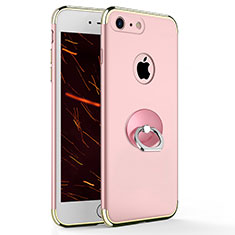 Hülle Luxus Metall Rahmen und Kunststoff mit Fingerring Ständer für Apple iPhone 7 Rosa