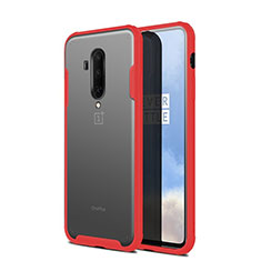 Hülle Ultra Dünn Schutzhülle Tasche Durchsichtig Transparent Matt für OnePlus 7T Pro 5G Rot